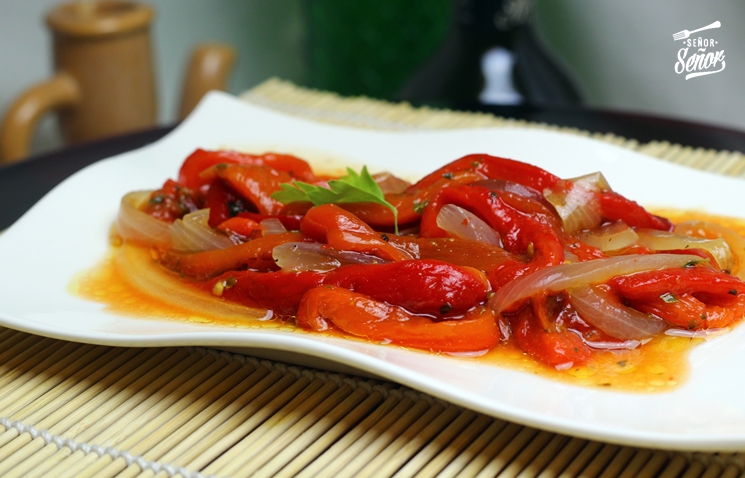 Ensalada Pimientos Asados (fried peppers salad) is a local delicacy