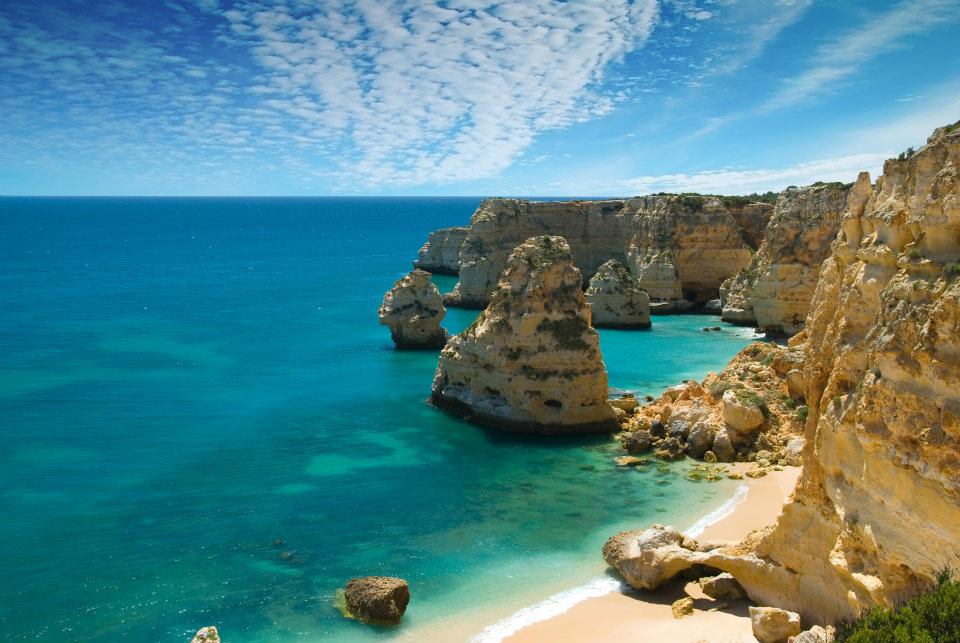 A perfect beach hidden amongst the rocks in the Alrgarve