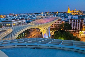 Visit the Metropol Parasol at sunset for a lookout over the city