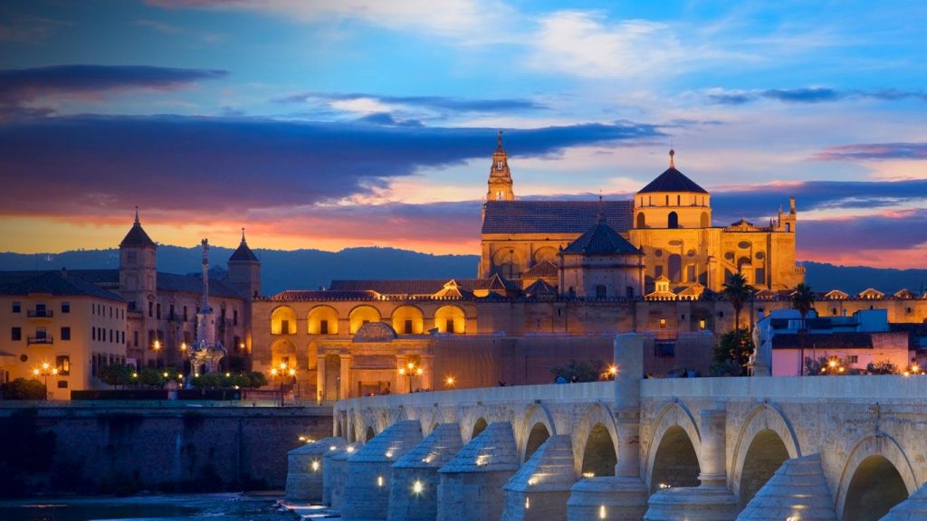 A view of Cordoba at sunset