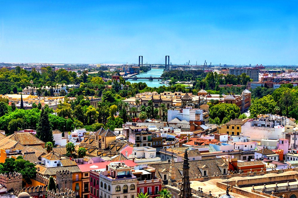 lovers view over beautiful Seville