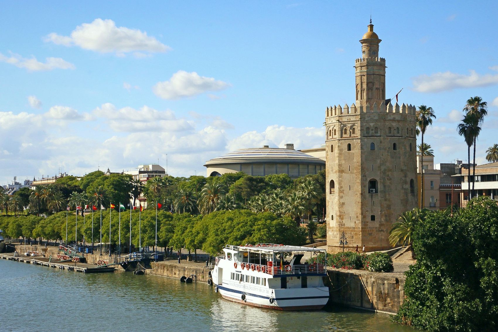 City lookout from Torre del Oro in Seville for a lovers trip