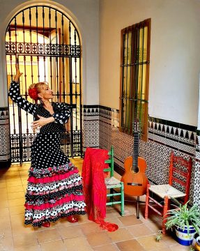 Virtual flamenco dance class with a professional