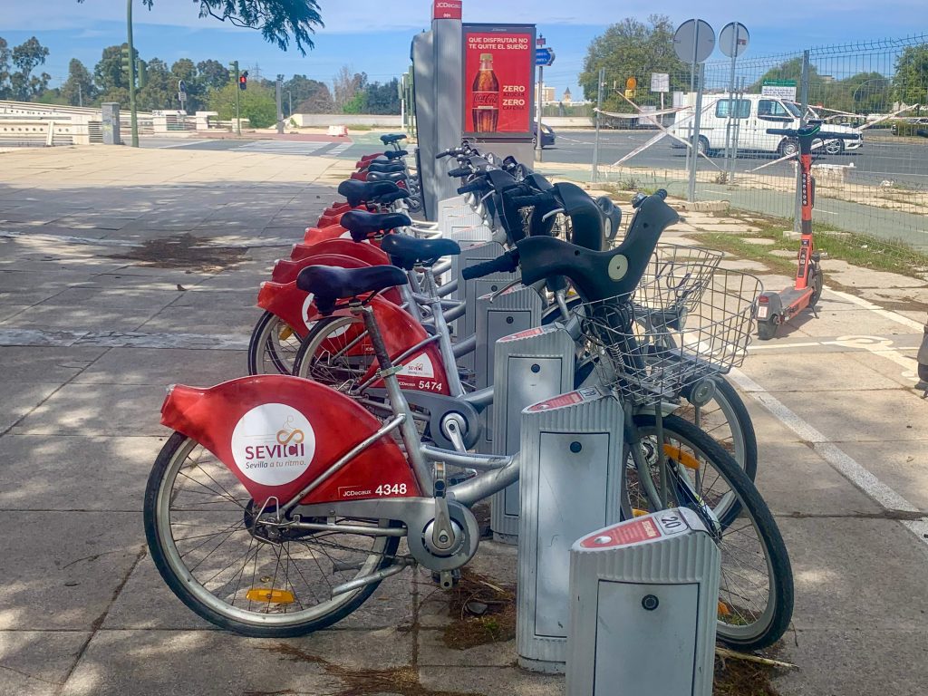 Sevici Bikes in the docking station