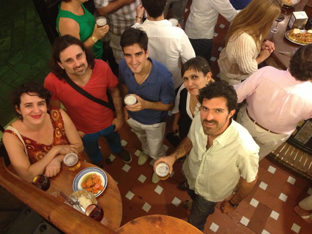 Tapas Tour Group in a Bodega with beer and tapas